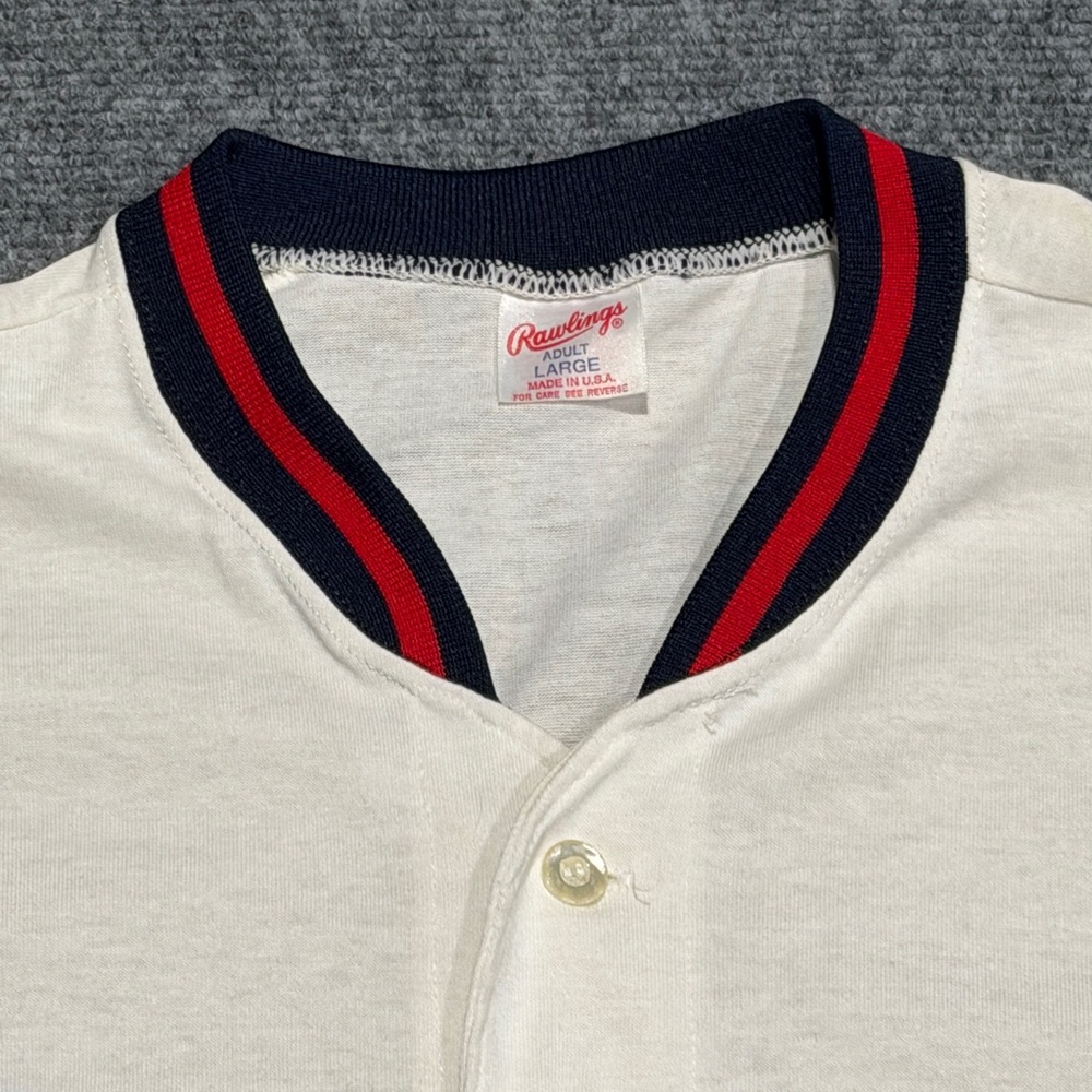 Vintage Atlanta Braves Baseball Jersey Shirt, Rawlings, Made in USA, 90s Size L - Picture 3 of 8